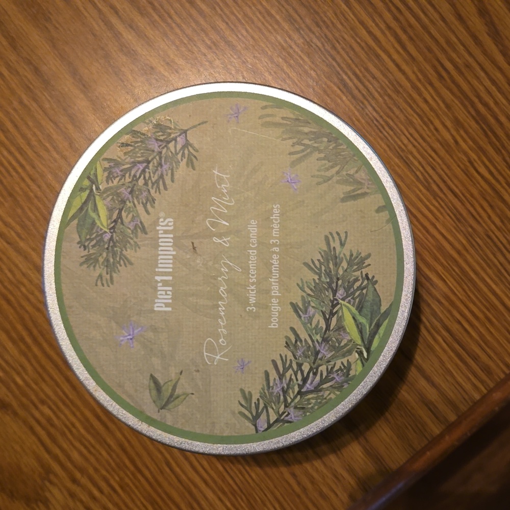 Pier 1 Imports 3-wick Candle- Rosemary & Mint - NEW